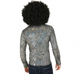 Camisa masculina Zebra 70s Disco Camisa masculina Zebra 70s Disco