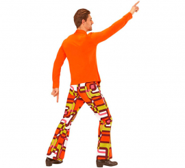 Camisa disco masculina laranja dos anos 70 Camisa disco masculina laranja dos anos 70