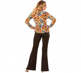 Camisa feminina com estampa disco dos anos 70 Camisa feminina com estampa disco dos anos 70