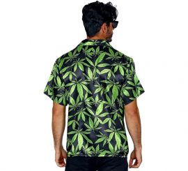 Camisa masculina de manga curta com estampa de maconha Camisa masculina de manga curta com estampa de maconha