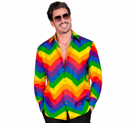 Men's 80s Rainbow Long Sleeve Shirt Men's 80s Rainbow Long Sleeve Shirt