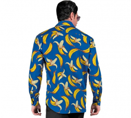 Men's Long-Sleeved Shirt with Banana Print Men's Long-Sleeved Shirt with Banana Print