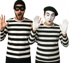 Camiseta Mimo o Preso a Rayas blancas y negras para hombre