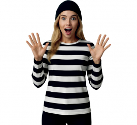 Camiseta Mimo o Preso a Rayas blancas y negras para mujer