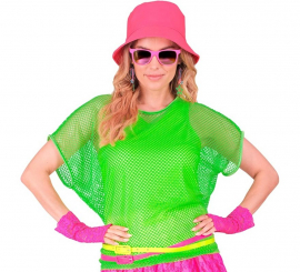 Camiseta feminina de malha verde neon Camiseta feminina de malha verde neon