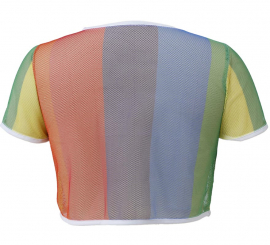 Camiseta de Rejilla Arcoíris para mujer