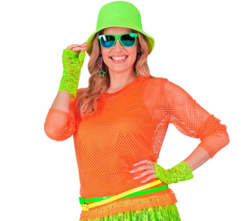 Camiseta feminina de manga comprida em malha laranja neon Camiseta feminina de manga comprida em malha laranja neon