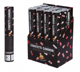 Canon à confettis métallisé rose et doré 30 cm