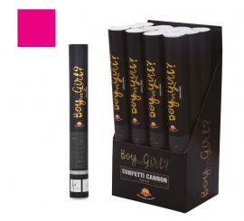 Pink It's a Boy or Girl Konfettikanone aus Papier 40 cm