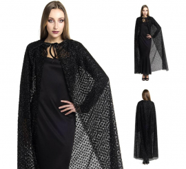 Capa preta vazada 140 cm Capa preta vazada 140 cm