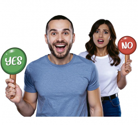 Carteles Yes o No de 13x25 cm