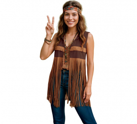 Chaleco Hippie con Flecos para mujer