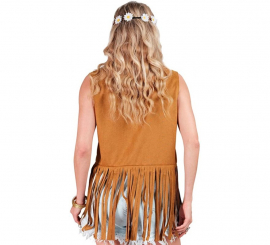 Colete Hippie Marrom com Flores para Mulheres Colete Hippie Marrom com Flores para Mulheres