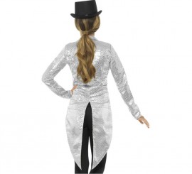 Giacca in paillettes argento per donna