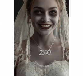 Colar de metal Boo de 5,5 cm Colar de metal Boo de 5,5 cm