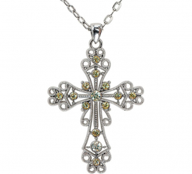 Rhinestone Cross Pendant Necklace