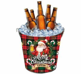 Merry Christmas metal bucket 19x23 cm Merry Christmas metal bucket 19x23 cm