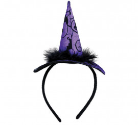 Tiara Mini Chapéu de Bruxa Lilás Tiara Mini Chapéu de Bruxa Lilás