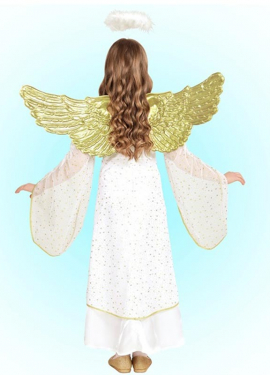 Disfraz de Ángel blanco y dorado para niña