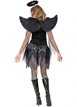 Black Angel Costume with Wings for Women Black Angel Costume with Wings for Women