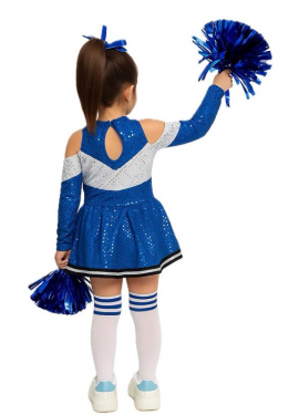 Blaues Cheerleader-Kostüm für Mädchen