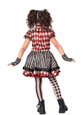 Fato de Arlequim Sinistro para Meninas