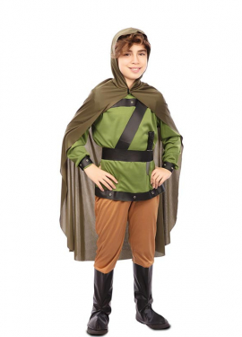 Green Forest Archer Costume with Cape for Kids Green Forest Archer Costume with Cape for Kids