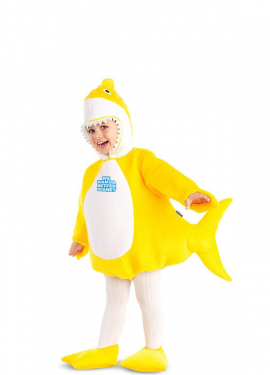 Fato de bebê tubarão com capuz amarelo para bebês e crianças