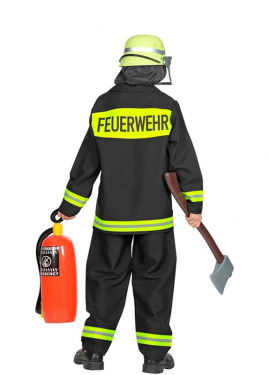 Déguisement de pompier noir et jaune pour garçon Déguisement de pompier noir et jaune pour garçon