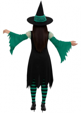 Smaragdgrünes Hexenkostüm für Damen