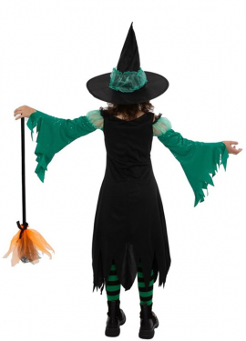 Smaragdgrünes Hexenkostüm für Mädchen