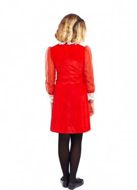 Fato de jovem bruxa vestido vermelho para menina Fato de jovem bruxa vestido vermelho para menina
