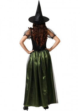 Fato de bruxa verde escuro para mulher Fato de bruxa verde escuro para mulher