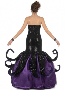 Fato de bruxa vilã do mar roxo para mulher Fato de bruxa vilã do mar roxo para mulher
