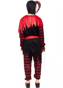 Fato de bobo esqueleto vermelho e preto para homem Fato de bobo esqueleto vermelho e preto para homem