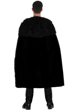 Fato de cavaleiro medieval preto com capa para homem Fato de cavaleiro medieval preto com capa para homem