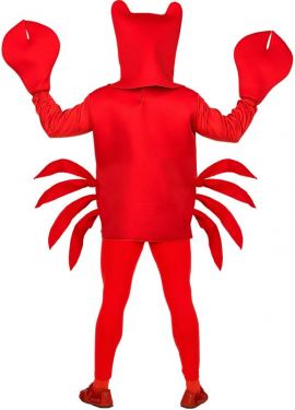 Fato de caranguejo vermelho com máscara para adulto