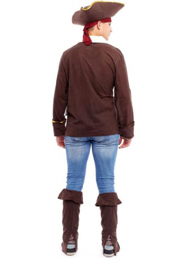Fato masculina de capitão pirata