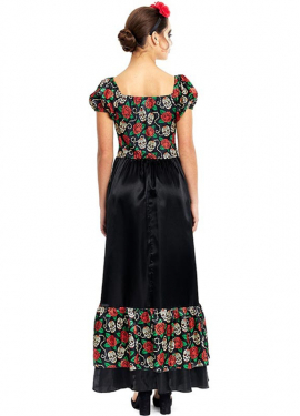 Catrina Kostüm langes schwarzes Kleid für Damen