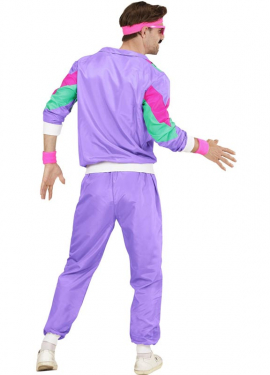 Fato de treino roxo dos anos 80 para adulto Fato de treino roxo dos anos 80 para adulto