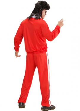Fato de treino vermelho e branco dos anos 80 para homem Fato de treino vermelho e branco dos anos 80 para homem