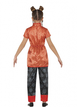 Fato de China laranja para menina Fato de China laranja para menina