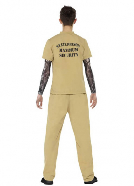Costume da detenuto beige per un uomo
