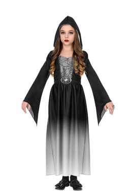 Fato de dama gótica cinza para meninas