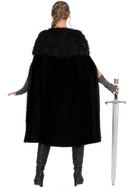 Fato de senhora medieval preta com capa para mulher Fato de senhora medieval preta com capa para mulher