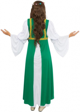 Green and white Medieval Lady costume for women Green and white Medieval Lady costume for women