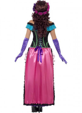 Fato de Catrina Dia dos Mortos para Mulheres