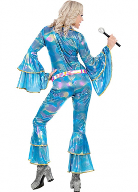 Women's Blue 70s Disco Costume Women's Blue 70s Disco Costume