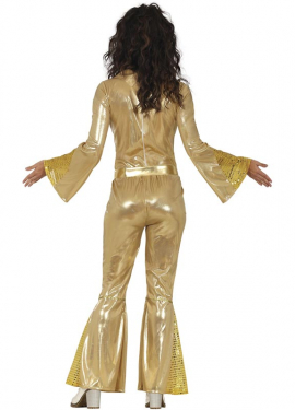Goldenes Discokostüm für Damen