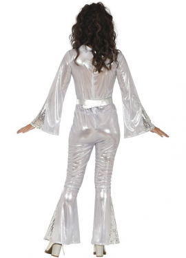 Silbernes Discokostüm für Damen